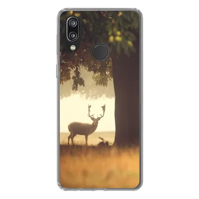 Produktbild von MuchoWow® Handyhülle Schutzhülle Hülle für Huawei P20 Lite (2020) Hirsche - Bäume - Wald Silikon Softcase Handy Hülle - Kartenhalter