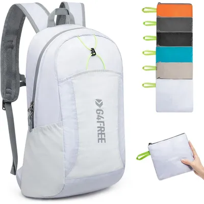 Image de Sac à dos pliable 25L, unie, idéal pour une utilisation quotidienne, pour la randonnée, imperméable, de couleur blanche