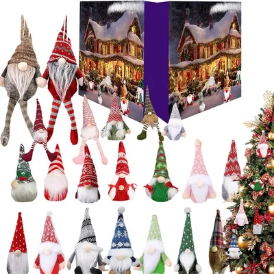 Produktbild von Weihnachtsgnom-Adventskalender mit 24 Plüschgnomen – 24 Tage Weihnachtsüberraschungen, perfekte Geschenk für Erwachsene und Kinder