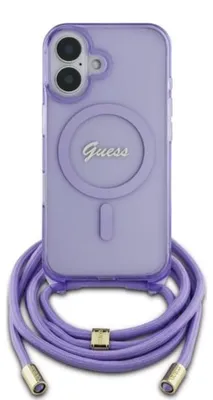 Zdjęcie produktu dla Etui Guess Script Crossbody MagSafe do iPhone 16 fioletowy