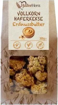 Produktbild von HaferHerz Vollkorn Haferkekse Erdnussbutter 300g