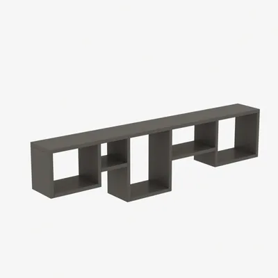 Image de Étagère murale Rangement mural Bois MDF mélaminé Anthracite L 120 cm Scandinave