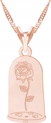 Immagine prodotto di collana in argento 925 con ciondolo a forma di rosa, placcato oro