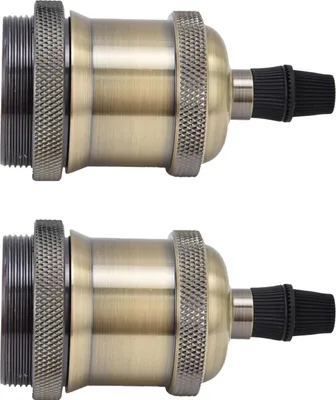 Image de 2PCS Douille de lampe rétro en aluminium Accessoires DIY pour ampoules E26/27 vert bronze