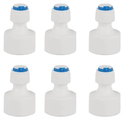 Produktbild von 6 Stück 1/4 Rohr-Außendurchmesser auf 1/2 Innengewinde, Steck-Schnellverbinder für Wasserfilter-Umkehrosmose
