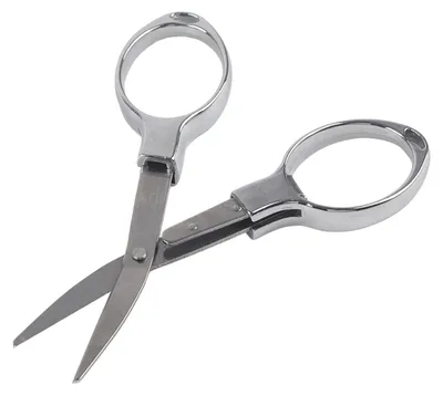 Immagine prodotto di Mini portachiavi in acciaio inox, pieghevole, forbici da pesca, confezione in blister (argento)