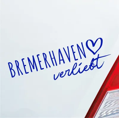 Produktbild von Auto Aufkleber Bremerhaven verliebt Herz Stadt Heimat Liebe Car 19x6 cm Dunkelblau Sticker Heckscheibenaufkleber