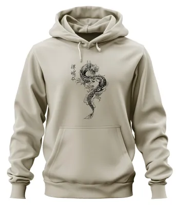 Produktbild von Japanischer Drache Irezumi Orientalischer Drache Asien Hoodie Kapuzenpullover, Natur, S