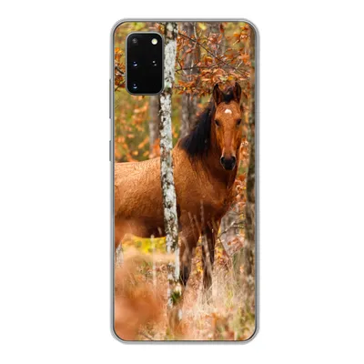 Produktbild von MuchoWow® Handyhülle Schutzhülle Hülle für Samsung Galaxy S20 Plus Pferd - Wald - Braun Silikon Softcase Handy Hülle - Hartschale
