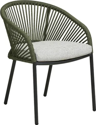 Image de Noomi chaise de jardin avec coussin gris, vert.