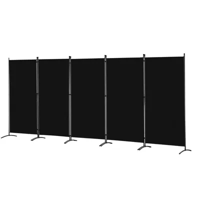 Zdjęcie produktu dla Angel Living 5-częściowy parawan wewnętrzny, przegroda, składana przegroda, parawan wewnętrzny na taras lub balkon, 405 x 169 cm, czarny
