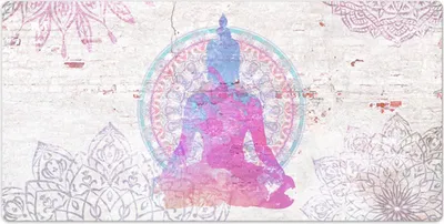 Produktbild von Laptop Schreibtischmatte - Mauspad - 120x60 cm - Tischunterlage - Buddha in Begleitung von Mandala