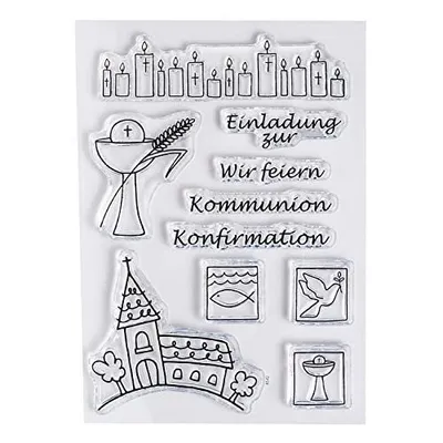 Produktbild von efco Clear Stempelset Kommunion Konfirmation 10 Stück