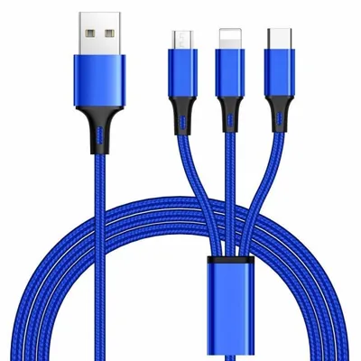 Produktbild von PremiumCord 3 in 1 USB kabel, 3 konektory USB typ C + micro USB + Lightning pro Apple, 1.2m