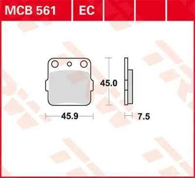 Obrázok produktu pre TRW Sada brzdových doštičiek EC MCB561EC DVX400 CRF150R KE03 KX80 RM65 YZ80