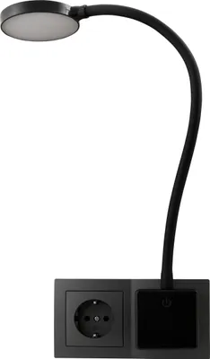 Produktbild von EINLICHT LED Steckdosenlampe | Halo | 3,3W, 438lm, touch 3 Stufen step dimmbar, warmweiß 3000K, schwarz