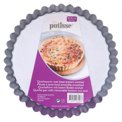 Produktbild von Patisse Quicheform Backform mit herausnehmbarem Boden hoher Rand 20cm silber