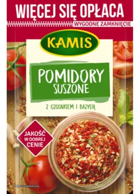 Obrázok produktu pre Kamis sušené paradajky s cesnakom a bazalkou, 50 g