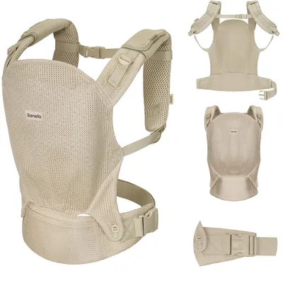 Obrázok produktu pre Margareet Air Ergonomické nosidlo, vhodné pre deti od 4 mesiacov do 20 kg, 3 režimy nosenia, priedušná tkanina, odnímateľná kapucňa - béžová
