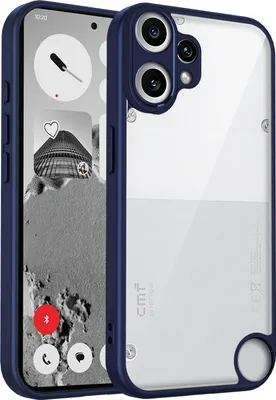 Obrázek produktu pro Pouzdro pro Nothing CMF Phone 2 Pro průhledný zadní kryt s TPU rámečkem, odolné proti nárazům Modrý