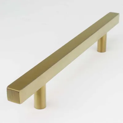 Produktbild von Handgriffshop Sven Möbelgriff Messing 96 mm Küchengriff Schrankgriff Schubladengriff Möbelbeschlag Lochabstand 96mm Griff Messing-Optik