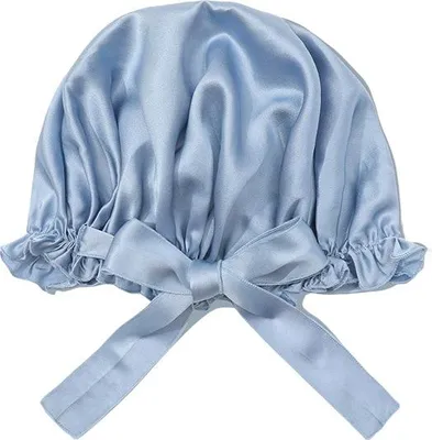 Produktbild von INF 19 Momme Seidenschlafhaube mit verstellbaren Bändern für Damen Blau