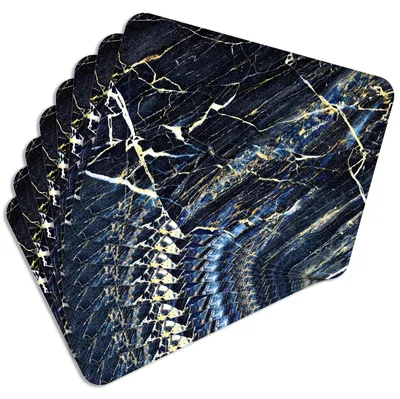 Produktbild von MG Design Set aus 8 Kork-Platzsets - Marble Gold 2 - 30 x 40 cm - hitzebeständig & abwischbar, mit Korkrückseite
