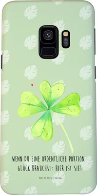 Produktbild von Mr. & Mrs. Panda Samsung Galaxy S9 Handyhülle Blume Kleeblatt - Blattgrün - Geschenk, Cover, Umzug, Glücksbringer, Garten, Glück, Handy Schutzhülle, Hülle, Motivation