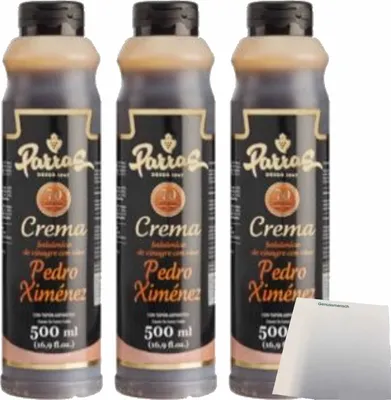 Produktbild von Parras Crema Pedro Ximenez Essigcreme 3er Pack (3x500ml Flasche) + usy Block