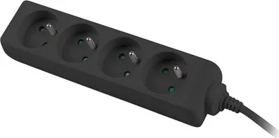 Produktbild von PREMIUMCORD Verlängerungskabel 230V 3m 4 Steckdosen, schwarz (ppa4-03bk)