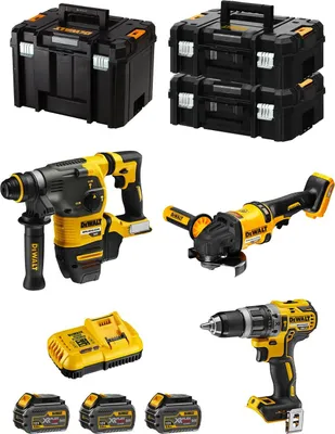 Immagine prodotto di Kit DeWALT FVK381T3-QW 54V/18V (DCH333 + DCD796 + DCG418 + 3 x 6,0 Ah + DCB118 + 2 x TSTAK II + TSTAK VI)