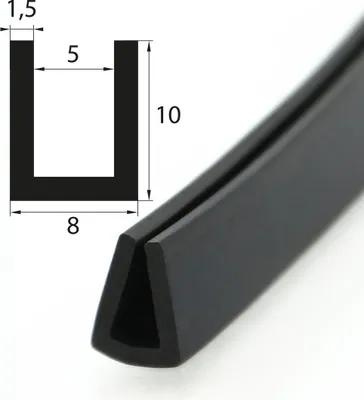 Produktbild von V4 Kantenschutz EPDM Gummiprofil Fassungsprofil Fassungsbereich 5 mm Gummidichtung Keder U-Profil