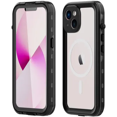 Immagine prodotto di Custodia impermeabile per iPhone 14, compatibile con MagSafe, resistente alla polvere e alla neve, IP68 custodia protettiva completa con protezione dello schermo integrata nero