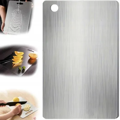 Image de Planche à découper en acier inoxydable 30 x 20 cm hygiénique durable antidérapante pour viande poisson légumes fruits