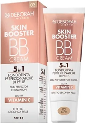Zdjęcie produktu dla Deborah Milano Skin Booster, Krem BB, 30 ml, Kobiety, Skóra uniwersalna, Odcień light skin, Rozjaśniający, Nawilżający, Ochrona, Wygładzający