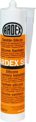 A tube of Ardex SE Sanitärsilikon sealant.