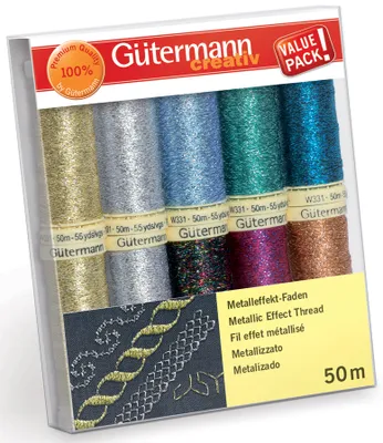 Produktbild von Gütermann Nähfaden-Set "Metalleffektfaden W 331" 10 Spulen à 50 m
