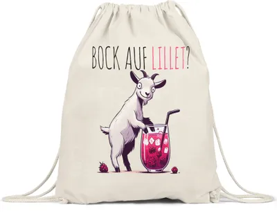 Produktbild von Bock auf Lillet Glas Lillet Ziegenbock Turnbeutel - Lustiges Getränkegeschenk