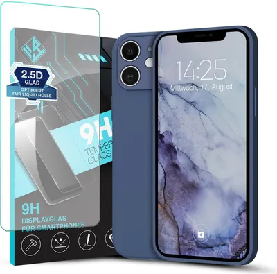Produktbild von Hülle für Apple iPhone 11 mit 9H Displayglas Displayschutz Plus Case Cover Bumper Silikon Softgrip Schutzhülle Farbe: Lavendelblau