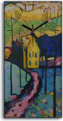 Produktbild von Wandbild Leinwand Bilder mit Uhr Geräuschlos Kunstdruck 30x60 Winter Landschaft - schwarze Hände
