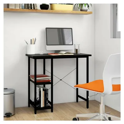 Produktbild von Computertisch in Schwarz mit den Maßen 80 x 40 x 72 cm aus MDF und Metall