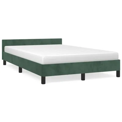 Produktbild von vidaXL Bettgestell ohne Matratze Dunkelgrün 120x190 cm Samt