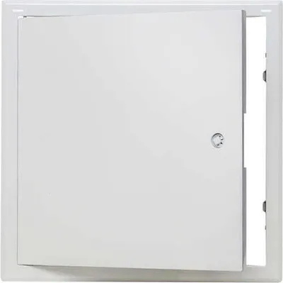 Produktbild von Revisionstür Softline Stahlblech verzinkt weiß RAL 9016 mit versenktem 4-Kantverschluss und 4-teiliger Rahmen 400 mm x 500 mm