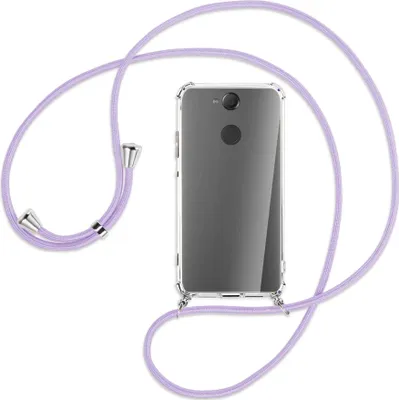 Produktbild von Handykette Backcover-Schutzhülle mit Band (Metall silberfarben) für Sony Xperia XA2 - violett