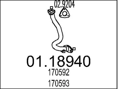 Produktbild von MTS Abgasrohr Auspuffrohr passend für PEUGEOT 106 II Schrägheck (1A, 1C) Vorne 01.18940