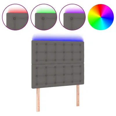 Obrázok produktu pre vidaXL LED čelná doska šedá 100x5x118/128 cm Imitácia kože