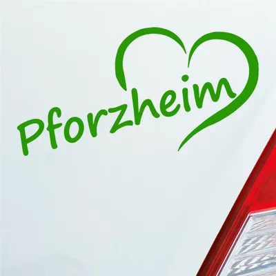 Produktbild von Auto Aufkleber Pfortzheim Herz Stadt City Love Liebe Heimat 16x8 cm Hellgrün Sticker Heckscheibenaufkleber