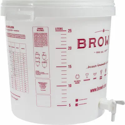 Produktbild von Gärbehälter 30L + Deckel + Zapfhahn (EN), Plastikeimer für die Gärung