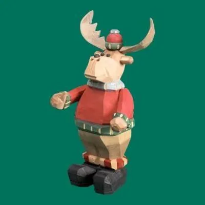 Produktbild von Räucherfigur Elch geschnitzt Höhe 22cm NEU