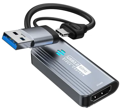 Zdjęcie produktu dla Karta do przechwytywania obrazu - Karta przechwytywania wideo HDMI - wejście 4K - wyjście 1080p 60 fps - USB 3.0 i USB-C